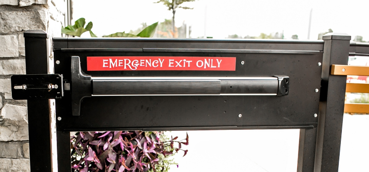 emergency push bar installation in Winter Gardens